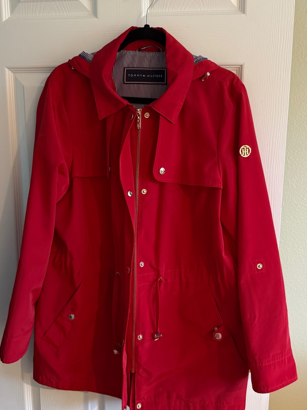 Tommy Hilfiger Bright Red Hooded Utility Jacket